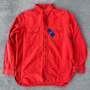 Polo Ralph Lauren bright orange long sleeve button down top shirt NWT